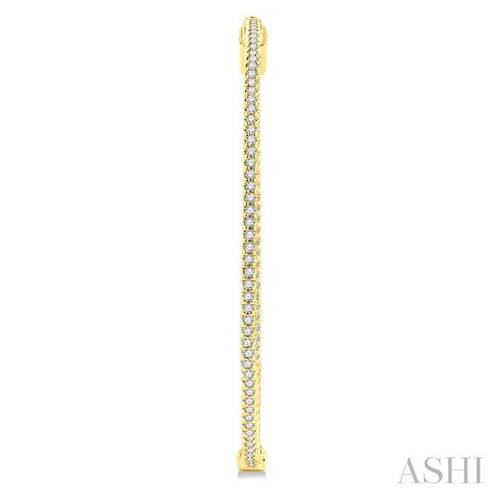 1 3/4-Inch Round Inside-Out Diamond Hoop Earrings