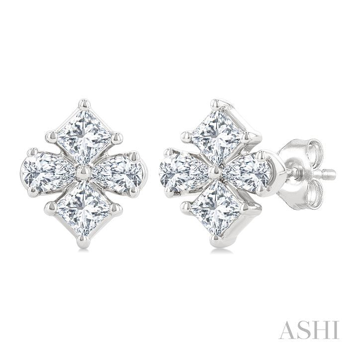 Mixed Shape Diamond Fashion Earrings