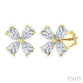 Floral Diamond Stud Earrings