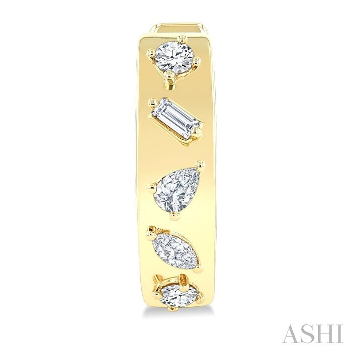 Mixed Shape Diamond Fashion Hoop Earrings