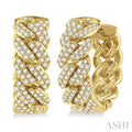 Cuban Diamond Fashion Hoop Earrings