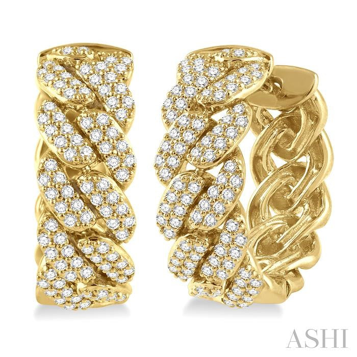 Cuban Diamond Fashion Hoop Earrings