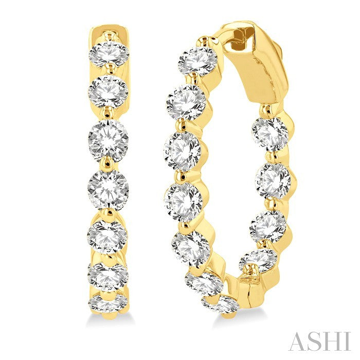 Inside-Out Diamond Round Hoop Earrings