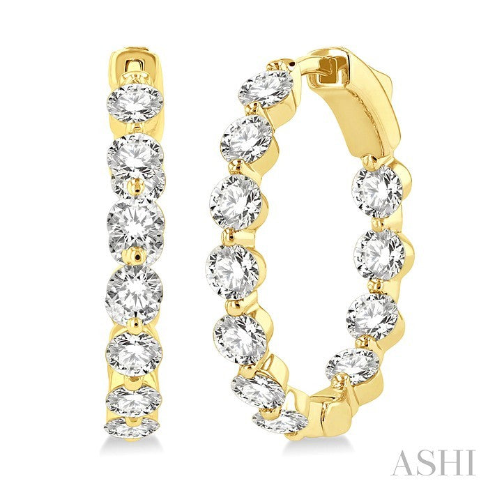 Inside-Out Diamond Round Hoop Earrings
