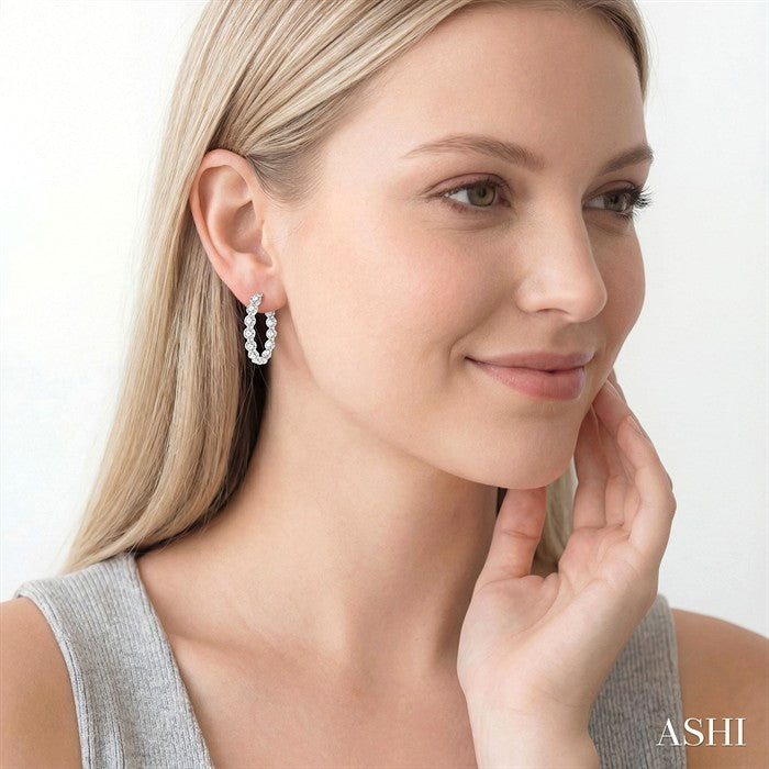 Inside-Out Diamond Round Hoop Earrings