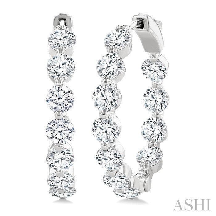 Inside-Out Diamond Round Hoop Earrings