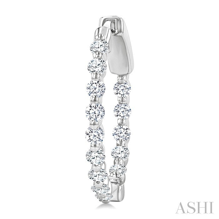 Inside-Out Diamond Round Hoop Earrings