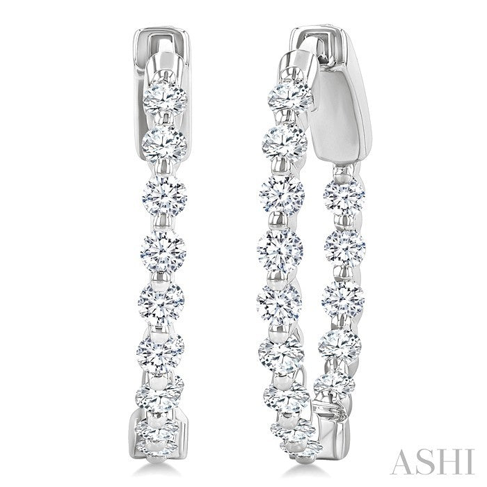 Inside-Out Diamond Round Hoop Earrings
