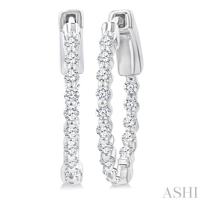 Inside-Out Diamond Round Hoop Earrings