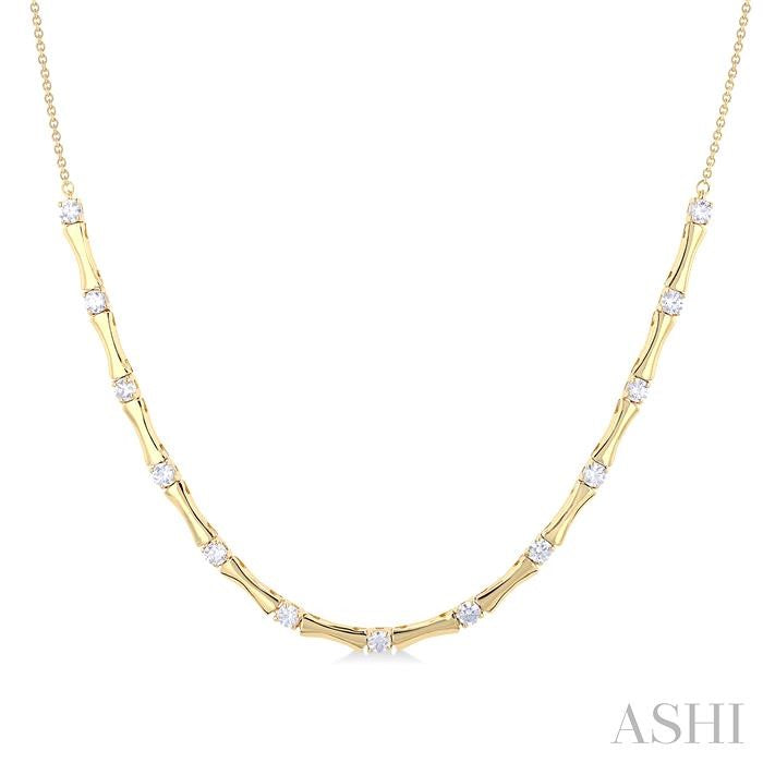 Halfway Diamond Fashion Bamboo Necklace