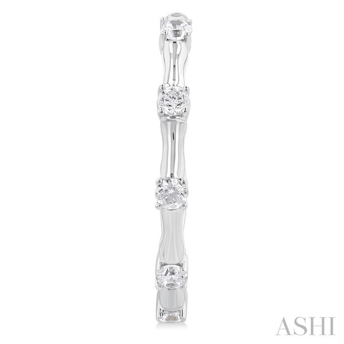 Diamond Fashion Bamboo Half Hoop Earrings