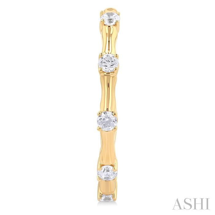 Diamond Fashion Bamboo Half Hoop Earrings