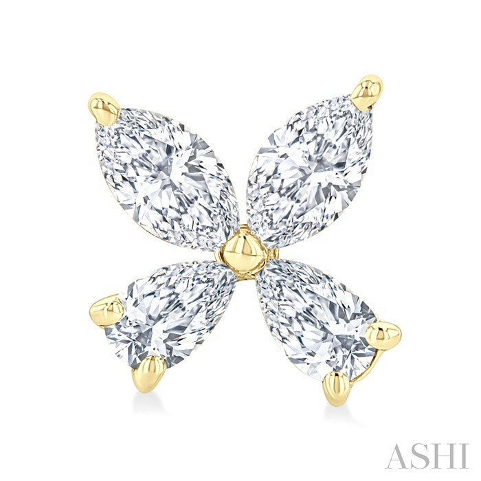 Floral Diamond Stud Earrings