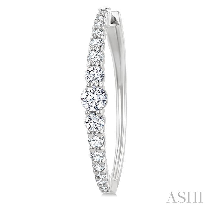 Graduated Riviera Diamond Hoop Earrings