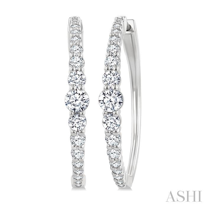 Graduated Riviera Diamond Hoop Earrings
