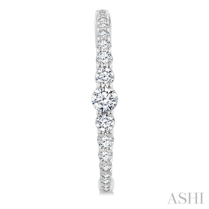 Graduated Riviera Diamond Hoop Earrings