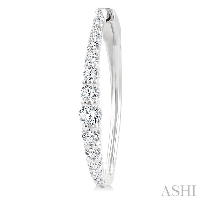Graduated Riviera Diamond Hoop Earrings