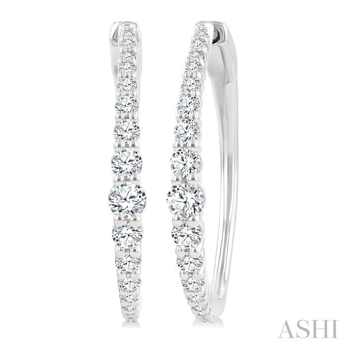Graduated Riviera Diamond Hoop Earrings