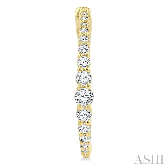 Graduated Riviera Diamond Hoop Earrings