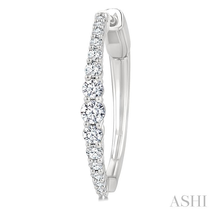 Graduated Riviera Diamond Hoop Earrings
