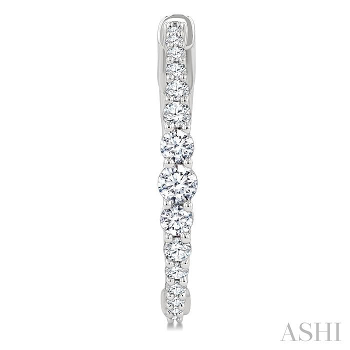 Graduated Riviera Diamond Hoop Earrings
