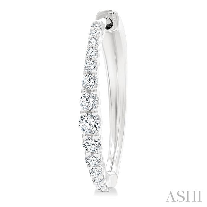 Graduated Riviera Diamond Hoop Earrings