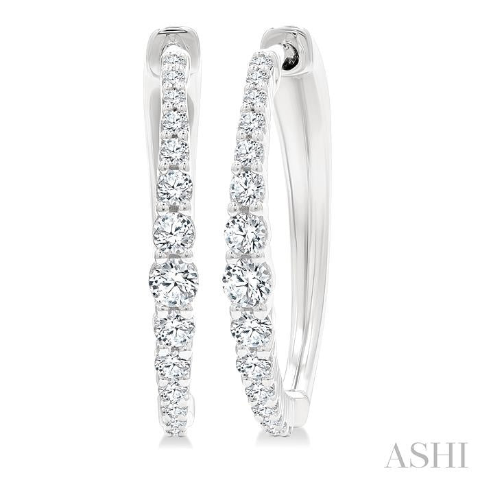 Graduated Riviera Diamond Hoop Earrings