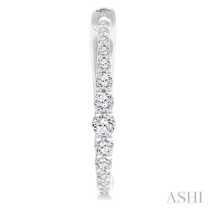 Graduated Riviera Diamond Hoop Earrings