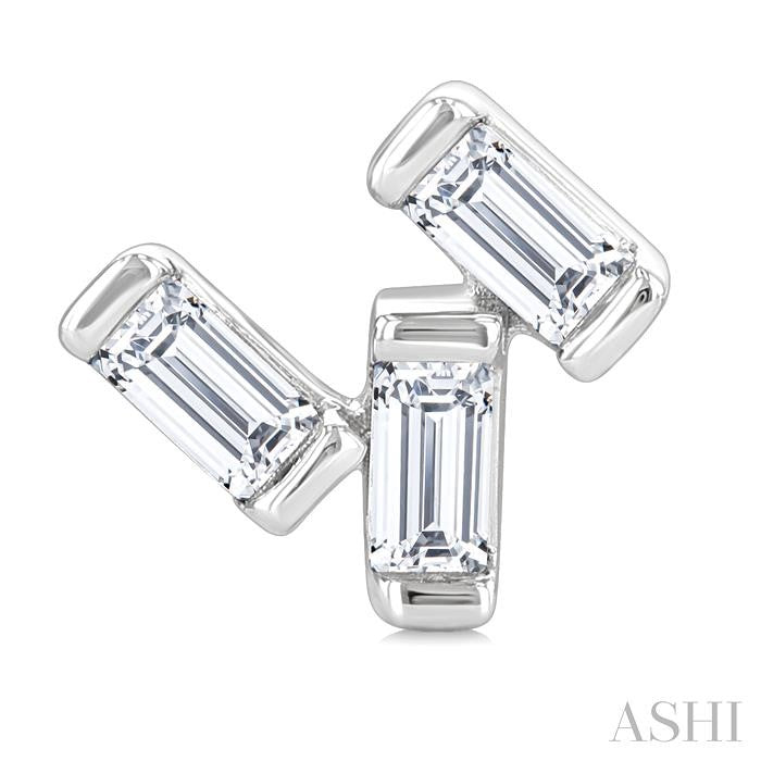 Scatter Baguette Petite Diamond Fashion Earrings