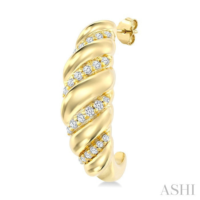 Bold Diamond Fashion Half Hoop Earrings