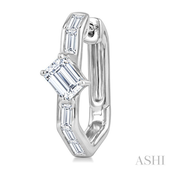 Geometric Diamond Fashion Hoop Earrings