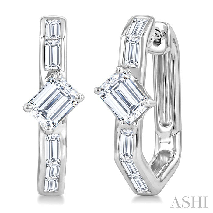 Geometric Diamond Fashion Hoop Earrings