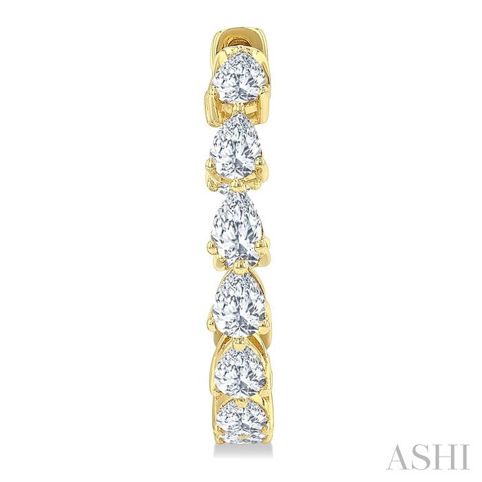 Inside-Out Pear Shape Diamond Hoop Earrings