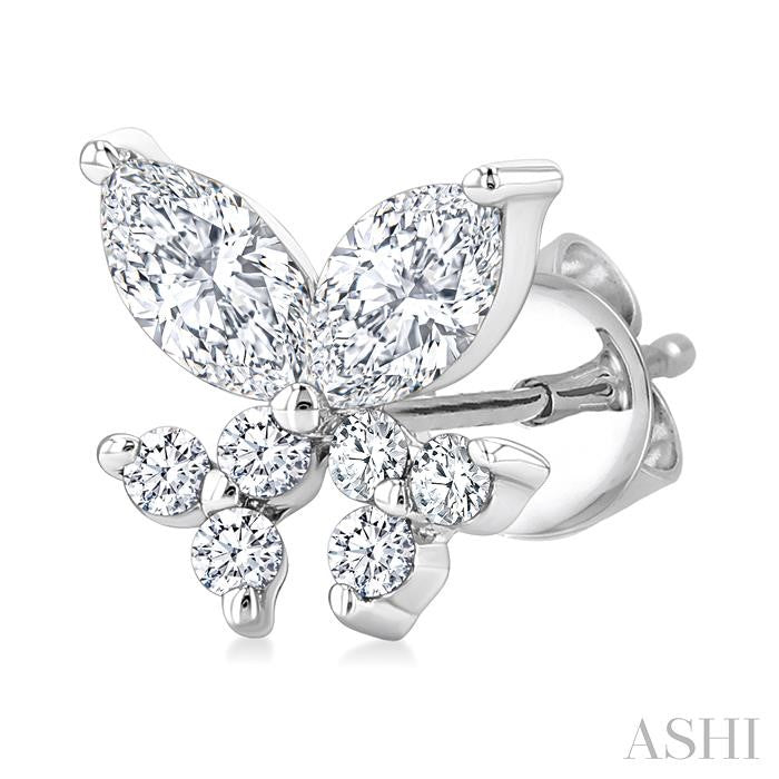 Twin Fish Diamond Stud Earrings
