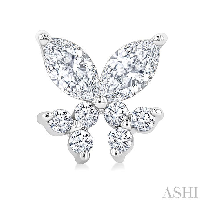 Twin Fish Diamond Stud Earrings