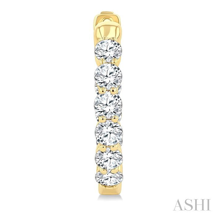 Round Shape Inside-Out Diamond Fashion Hoop Earrings