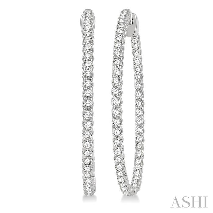 Inside-Out Diamond Round Hoop Earrings