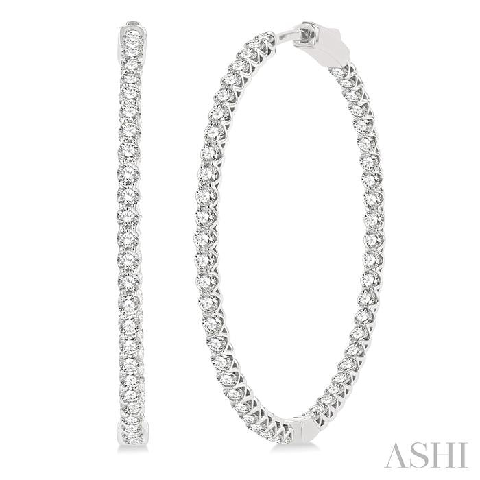 Inside-Out Diamond Round Hoop Earrings