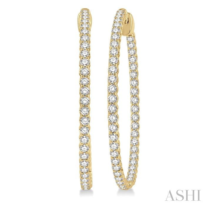 Inside-Out Diamond Round Hoop Earrings