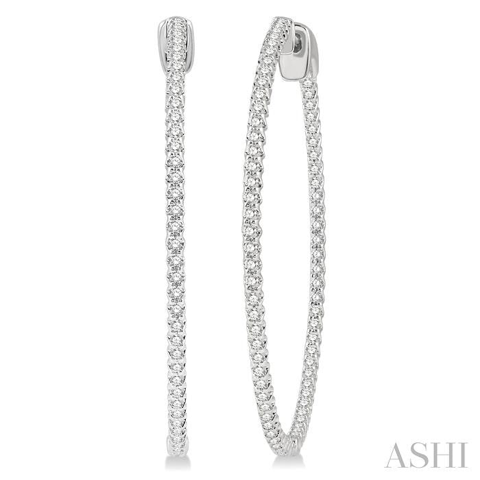 Inside-Out Diamond Round Hoop Earrings