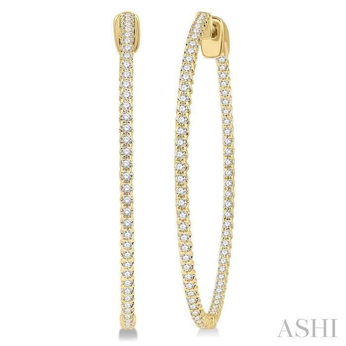 Inside-Out Diamond Round Hoop Earrings