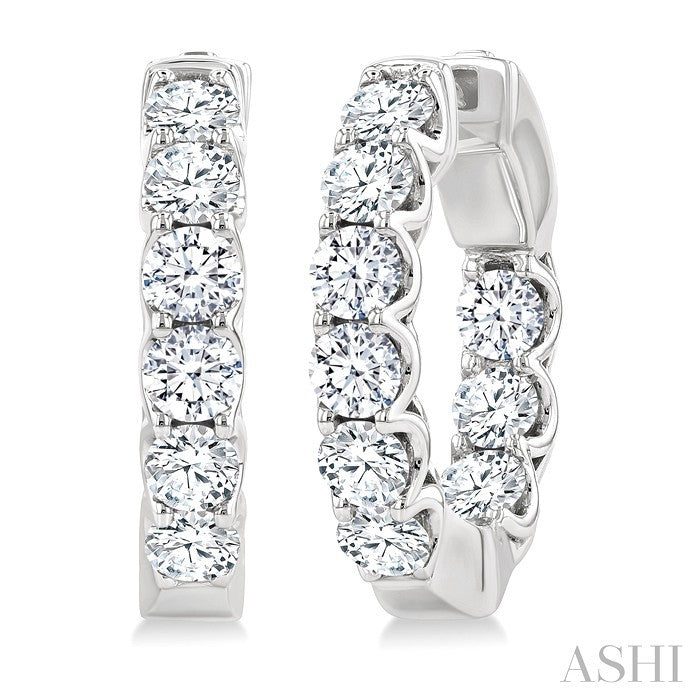 Inside-Out Diamond Round Hoop Earrings