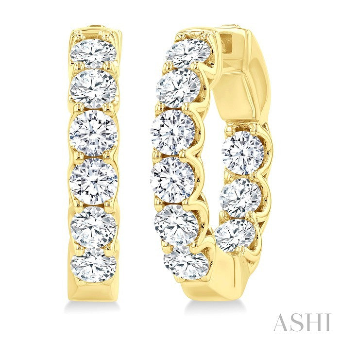 Inside-Out Diamond Round Hoop Earrings