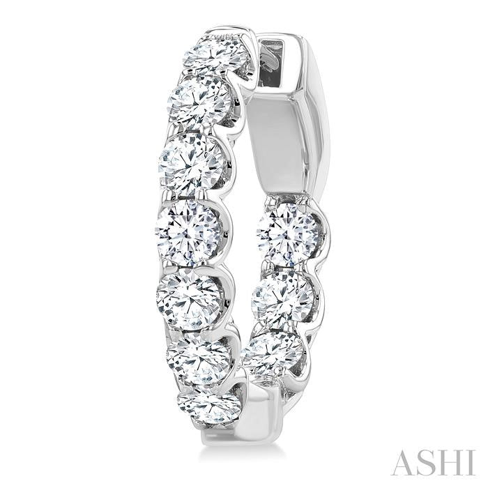 Inside-Out Diamond Round Hoop Earrings