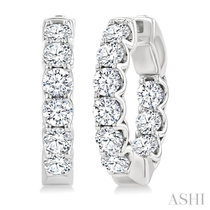Inside-Out Diamond Round Hoop Earrings