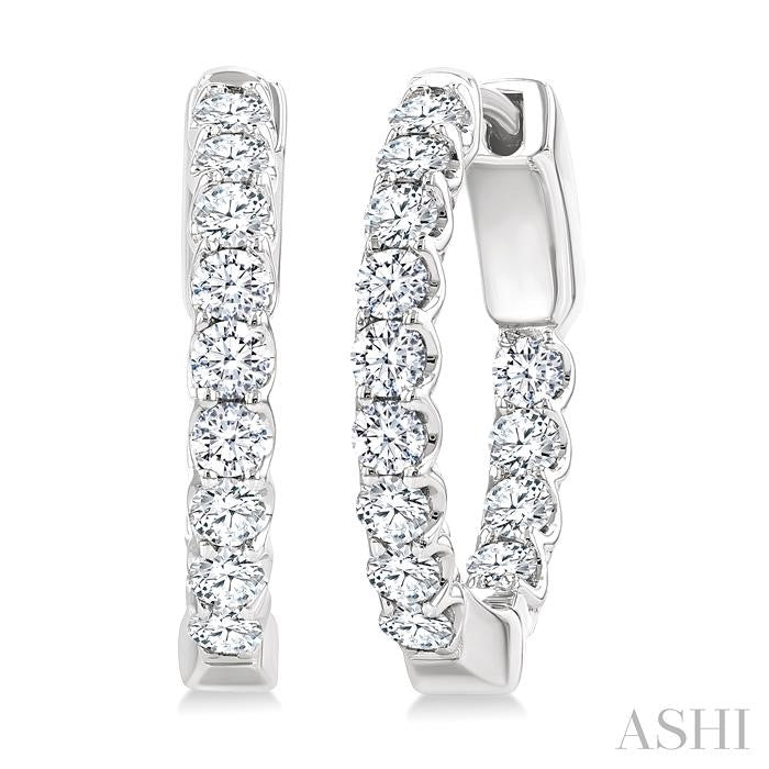 Inside-Out Diamond Round Hoop Earrings