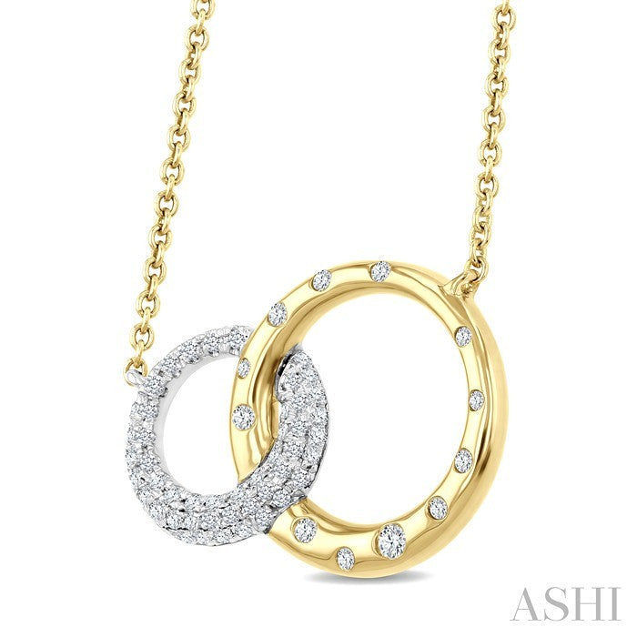 Circle Interlock Mosaic Diamond Fashion Pendant