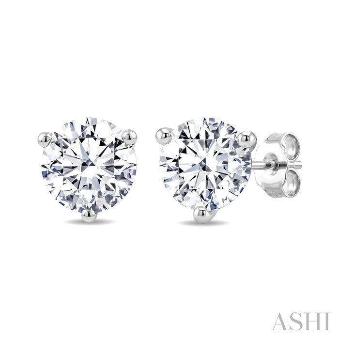 Round Shape Martini Diamond Stud Earrings