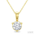 Round Shape Martini Diamond Solitaire Pendant