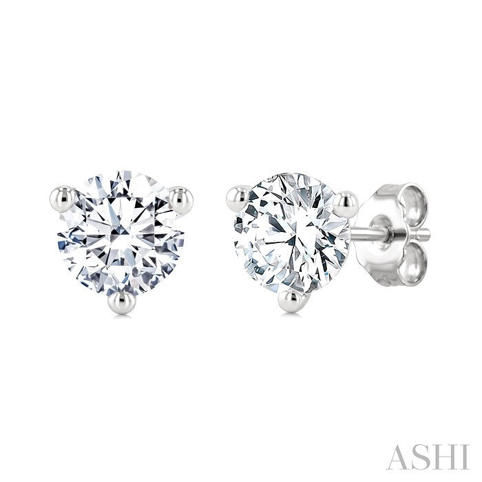Round Shape Martini Diamond Stud Earrings